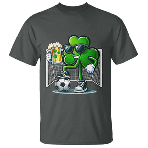 Funny Irish Shamrock Dabbing Soccer T Shirt St Patricks Day TS12 Dark Heather Print Your Wear