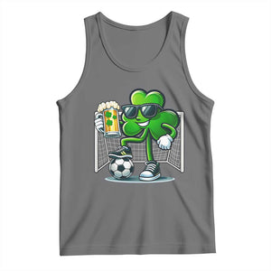 Funny Irish Shamrock Dabbing Soccer Tank Top St Patricks Day TS12 Black Heather Print Your Wear