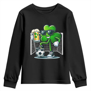 Funny Irish Shamrock Dabbing Soccer Youth Sweatshirt St Patricks Day TS12 Black Print Your Wear