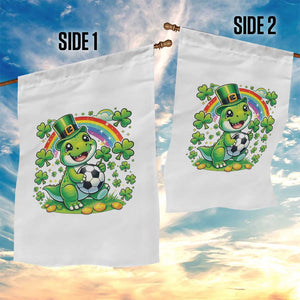 Cute Dinosaur Soccer Player Garden Flag St Patricks Day Dino Lover TS12 Print Your Wear