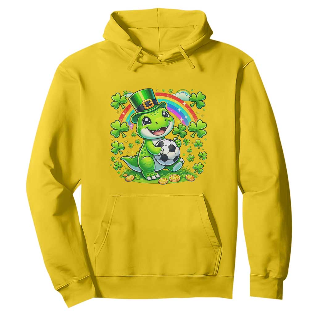 Cute Dinosaur Soccer Player Hoodie St Patricks Day Dino Lover TS12 Daisy Print Your Wear