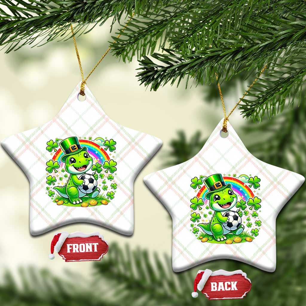 Cute Dinosaur Soccer Player Ceramic Ornament St Patricks Day Dino Lover TS12 Print Your Wear