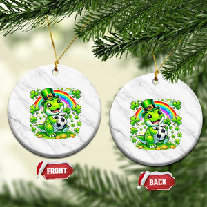Cute Dinosaur Soccer Player Ceramic Ornament St Patricks Day Dino Lover TS12 1pc White Marble Print Your Wear
