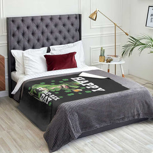 Happy St Pat Rex Day Throw Blanket Funny Dinosaur Drinking Beer TS12 Print Your Wear