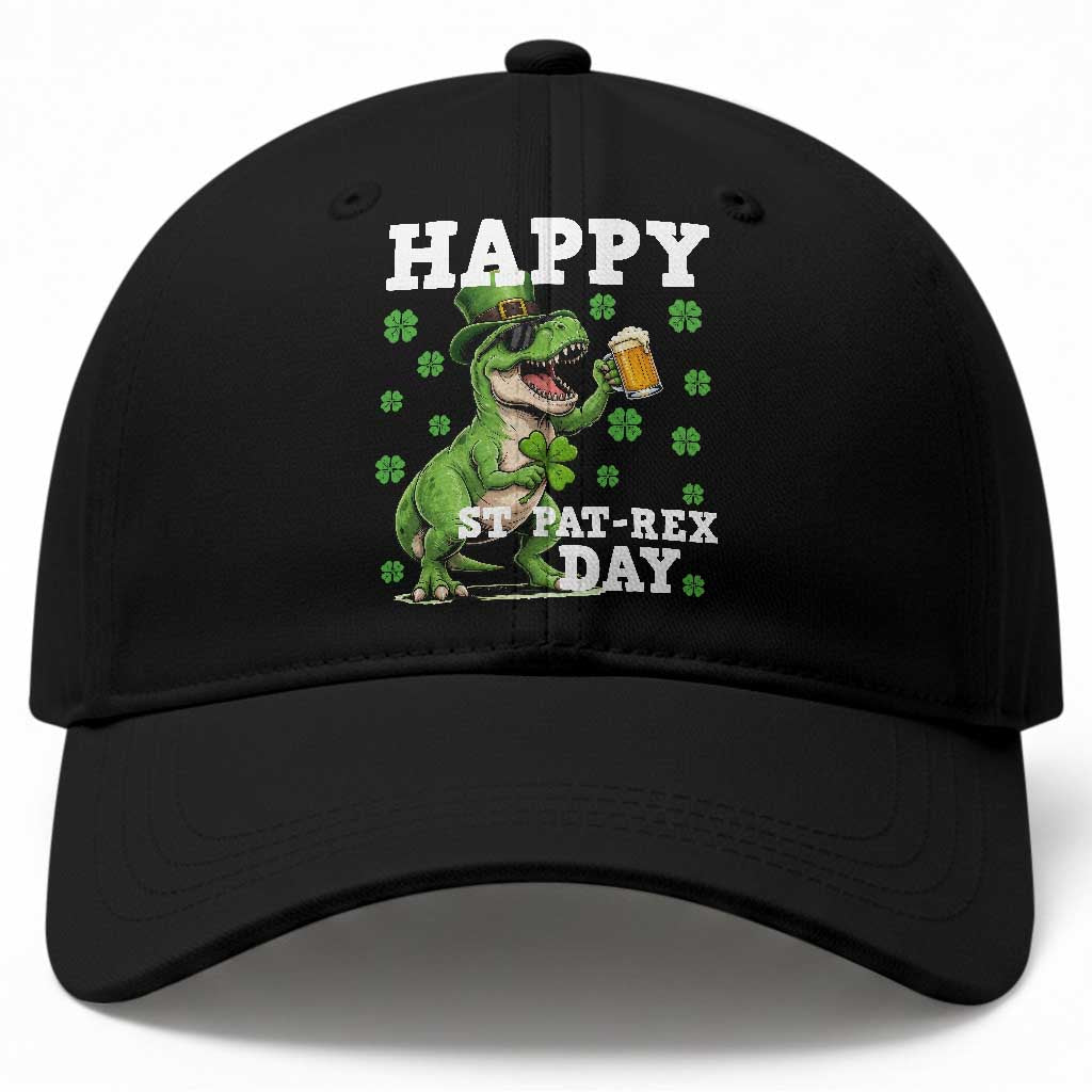 Happy St Pat Rex Day Baseball Cap Funny Dinosaur Drinking Beer TS12 Print Your Wear