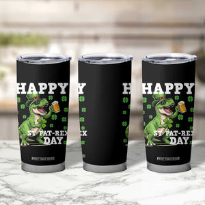 Happy St Pat Rex Day Tumbler Cup Funny Dinosaur Drinking Beer TS12 Print Your Wear