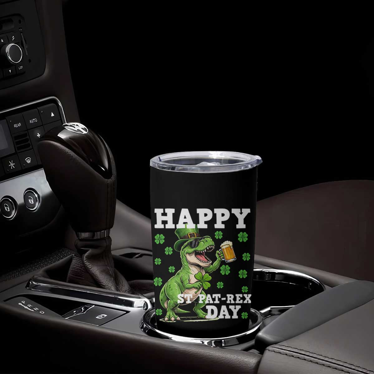 Happy St Pat Rex Day Tumbler Cup Funny Dinosaur Drinking Beer TS12 Print Your Wear