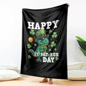 Happy St Pat Rex Day Throw Blanket St Patricks Day Dino Lover TS12 Print Your Wear