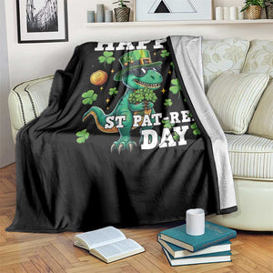 Happy St Pat Rex Day Throw Blanket St Patricks Day Dino Lover TS12 Print Your Wear