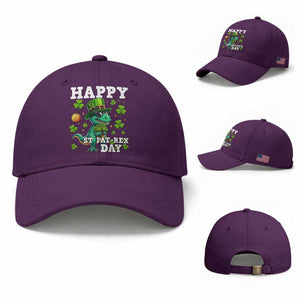 Happy St Pat Rex Day Baseball Cap St Patricks Day Dino Lover TS12 Baseball Cap Universal Fit Purple Print Your Wear