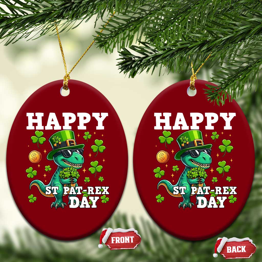 Happy St Pat Rex Day Ceramic Ornament St Patricks Day Dino Lover TS12 Print Your Wear