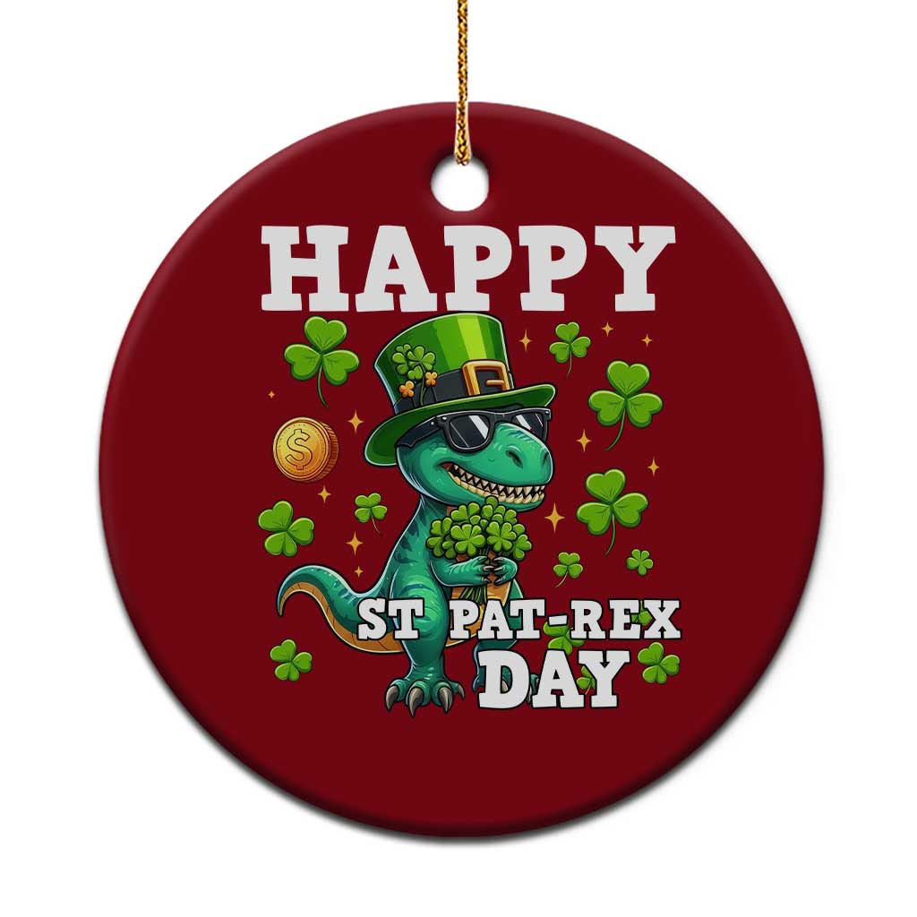 Happy St Pat Rex Day Ceramic Ornament St Patricks Day Dino Lover TS12 1pc Red Print Your Wear