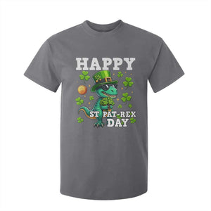 Happy St Pat Rex Day T Shirt For Kid St Patricks Day Dino Lover TS12 Charcoal Print Your Wear