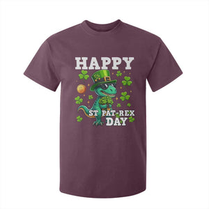 Happy St Pat Rex Day T Shirt For Kid St Patricks Day Dino Lover TS12 Maroon Print Your Wear