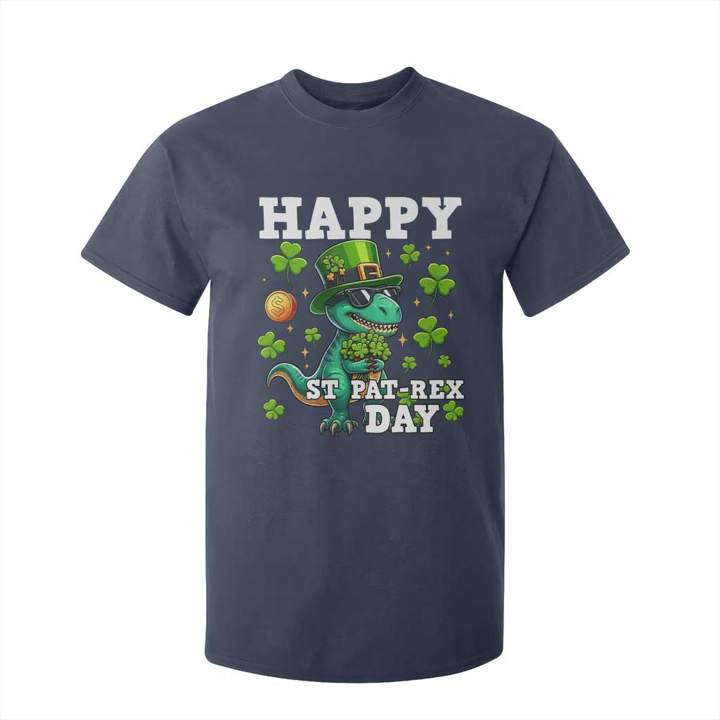 Happy St Pat Rex Day T Shirt For Kid St Patricks Day Dino Lover TS12 Navy Print Your Wear