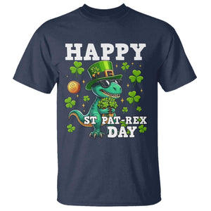Happy St Pat Rex Day T Shirt St Patricks Day Dino Lover TS12 Navy Print Your Wear