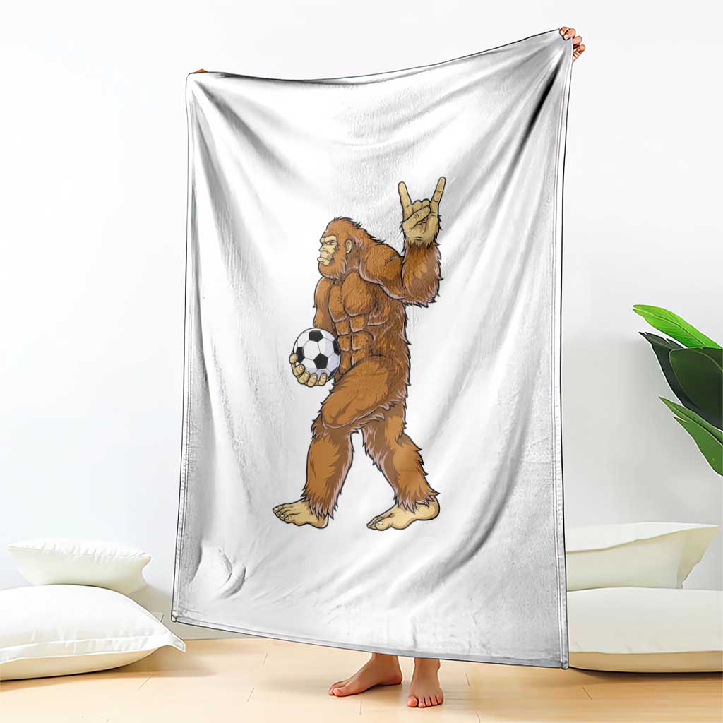 Funny Bigfoot Soccer Player Throw Blanket Folklore Cryptid Gift TS12 Print Your Wear