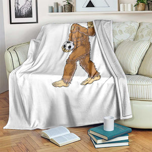 Funny Bigfoot Soccer Player Throw Blanket Folklore Cryptid Gift TS12 Print Your Wear