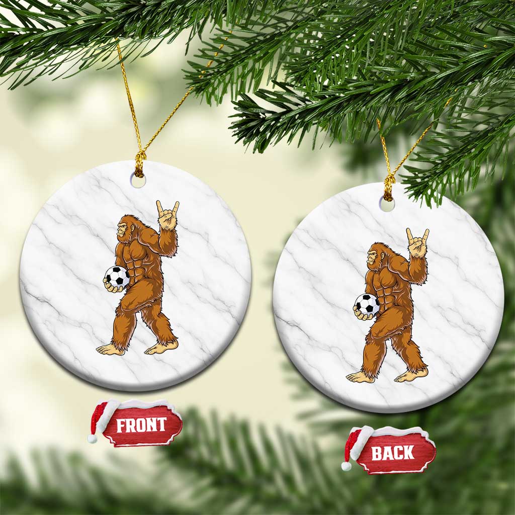 Funny Bigfoot Soccer Player Ceramic Ornament Folklore Cryptid Gift TS12 1pc White Marble Print Your Wear