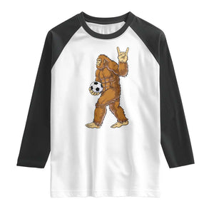 Funny Bigfoot Soccer Player Raglan Shirt Folklore Cryptid Gift TS12 White Black Print Your Wear
