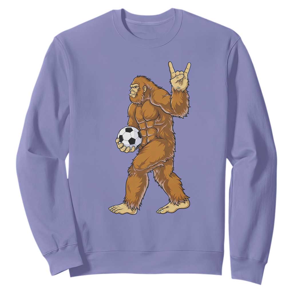 Funny Bigfoot Soccer Player Sweatshirt Folklore Cryptid Gift TS12 Violet Print Your Wear