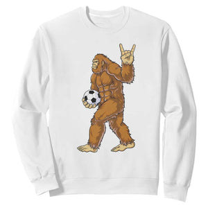 Funny Bigfoot Soccer Player Sweatshirt Folklore Cryptid Gift TS12 White Print Your Wear