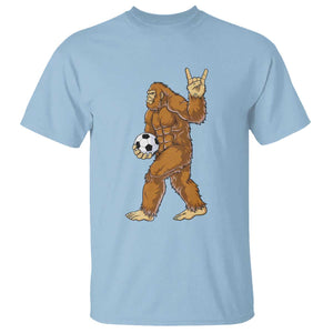 Funny Bigfoot Soccer Player T Shirt Folklore Cryptid Gift TS12 Light Blue Print Your Wear