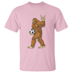 Funny Bigfoot Soccer Player T Shirt Folklore Cryptid Gift TS12 Light Pink Print Your Wear