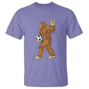 Funny Bigfoot Soccer Player T Shirt Folklore Cryptid Gift TS12 Violet Print Your Wear