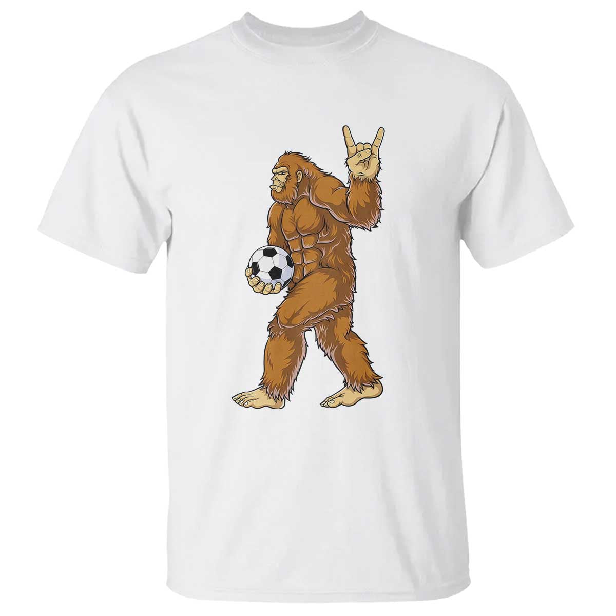 Funny Bigfoot Soccer Player T Shirt Folklore Cryptid Gift TS12 White Print Your Wear