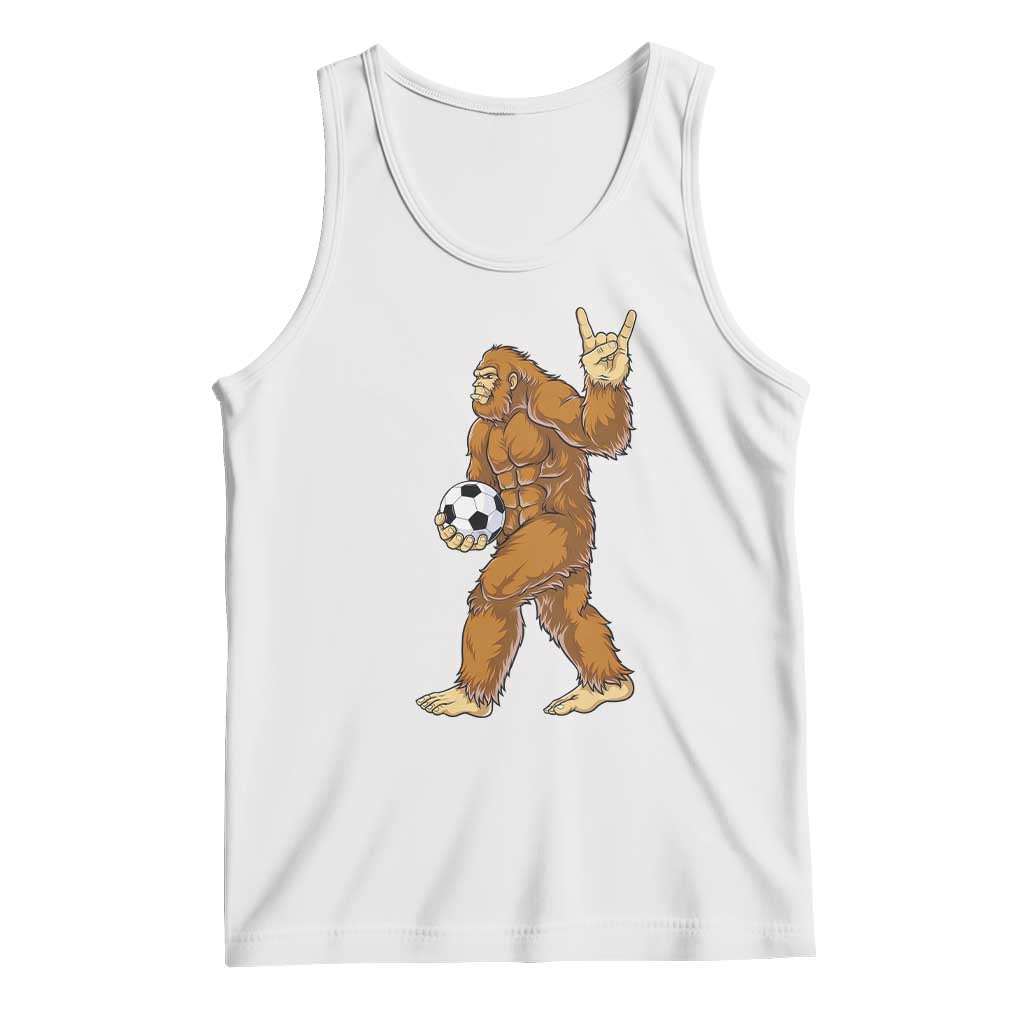 Funny Bigfoot Soccer Player Tank Top Folklore Cryptid Gift TS12 White Print Your Wear