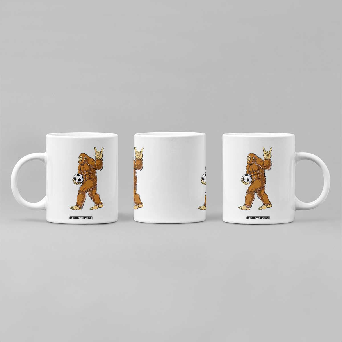Funny Bigfoot Soccer Player Coffee Mug Folklore Cryptid Gift TS12 Print Your Wear