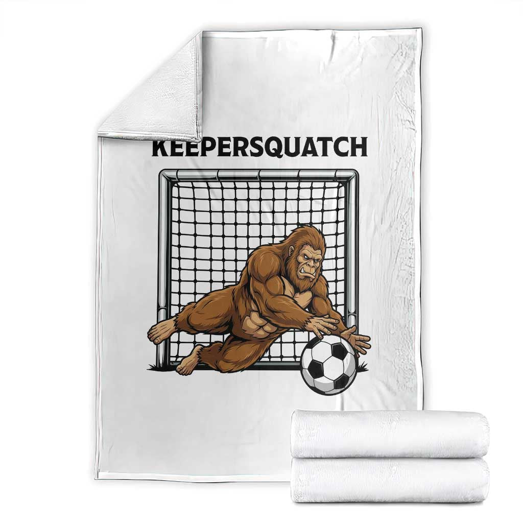 Funny Bigfoot Soccer Goalkeeper Throw Blanket Keepersquatch TS12 White Print Your Wear