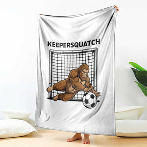 Funny Bigfoot Soccer Goalkeeper Throw Blanket Keepersquatch TS12 Print Your Wear