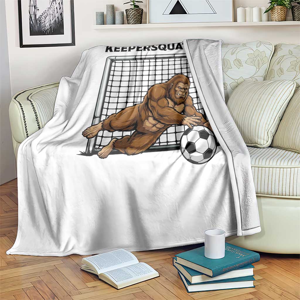 Funny Bigfoot Soccer Goalkeeper Throw Blanket Keepersquatch TS12 Print Your Wear