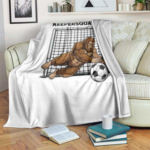 Funny Bigfoot Soccer Goalkeeper Throw Blanket Keepersquatch TS12 Print Your Wear