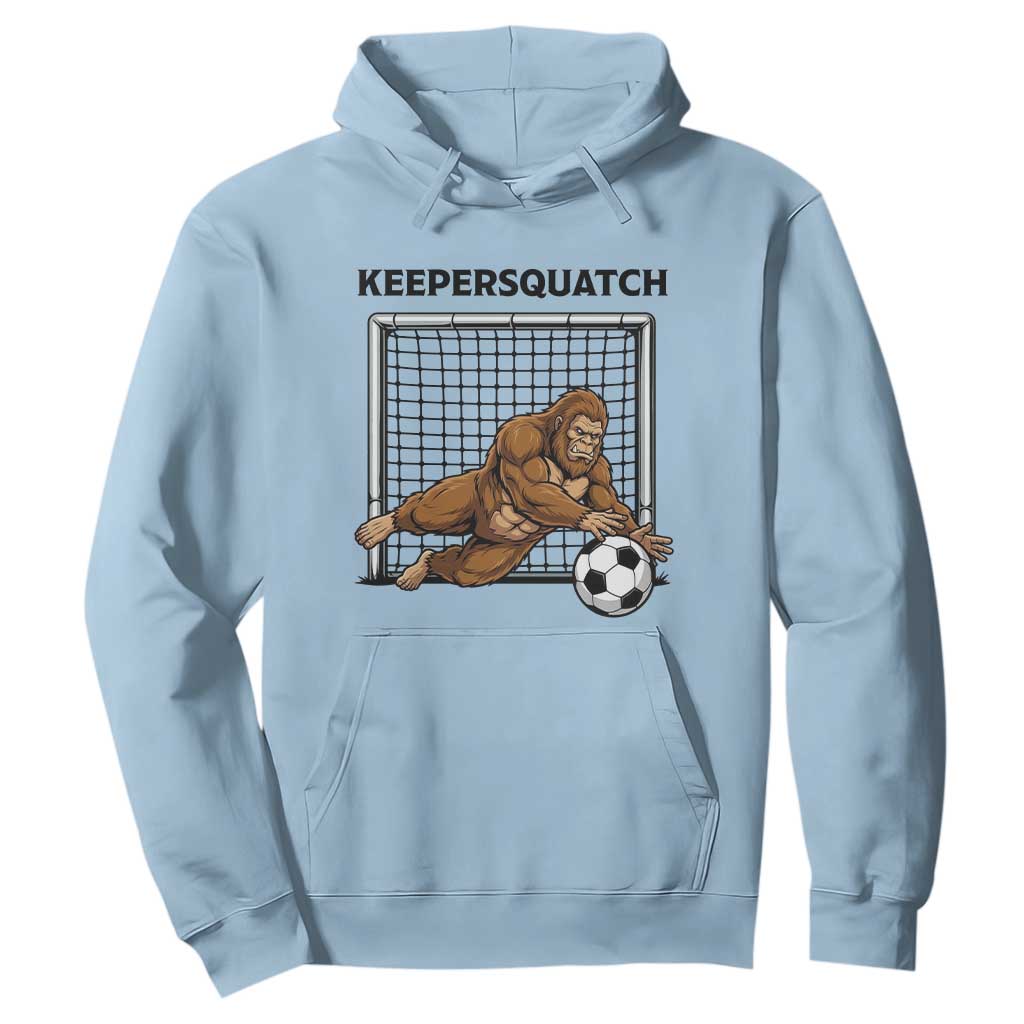 Funny Bigfoot Soccer Goalkeeper Hoodie Keepersquatch TS12 Light Blue Print Your Wear