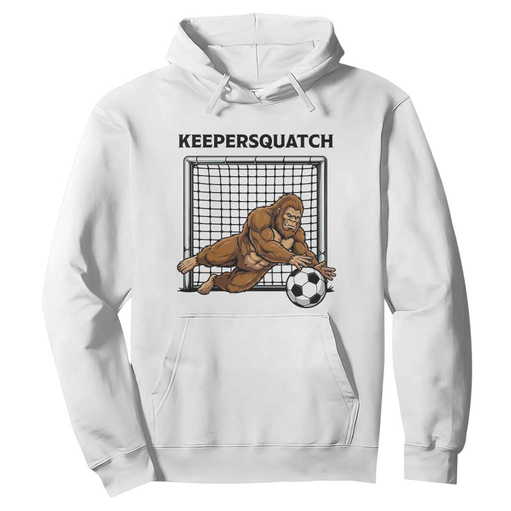 Funny Bigfoot Soccer Goalkeeper Hoodie Keepersquatch TS12 White Print Your Wear