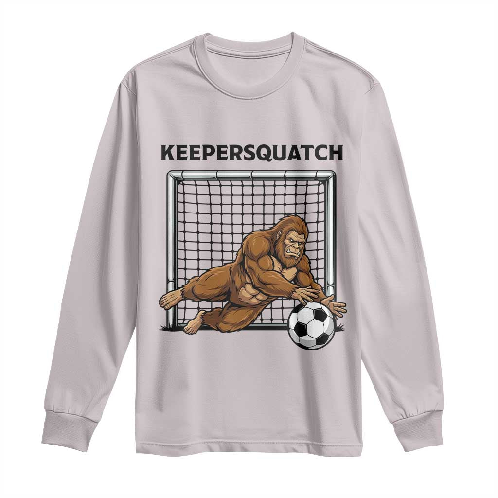 Funny Bigfoot Soccer Goalkeeper Long Sleeve Shirt Keepersquatch TS12 Ice Gray Print Your Wear