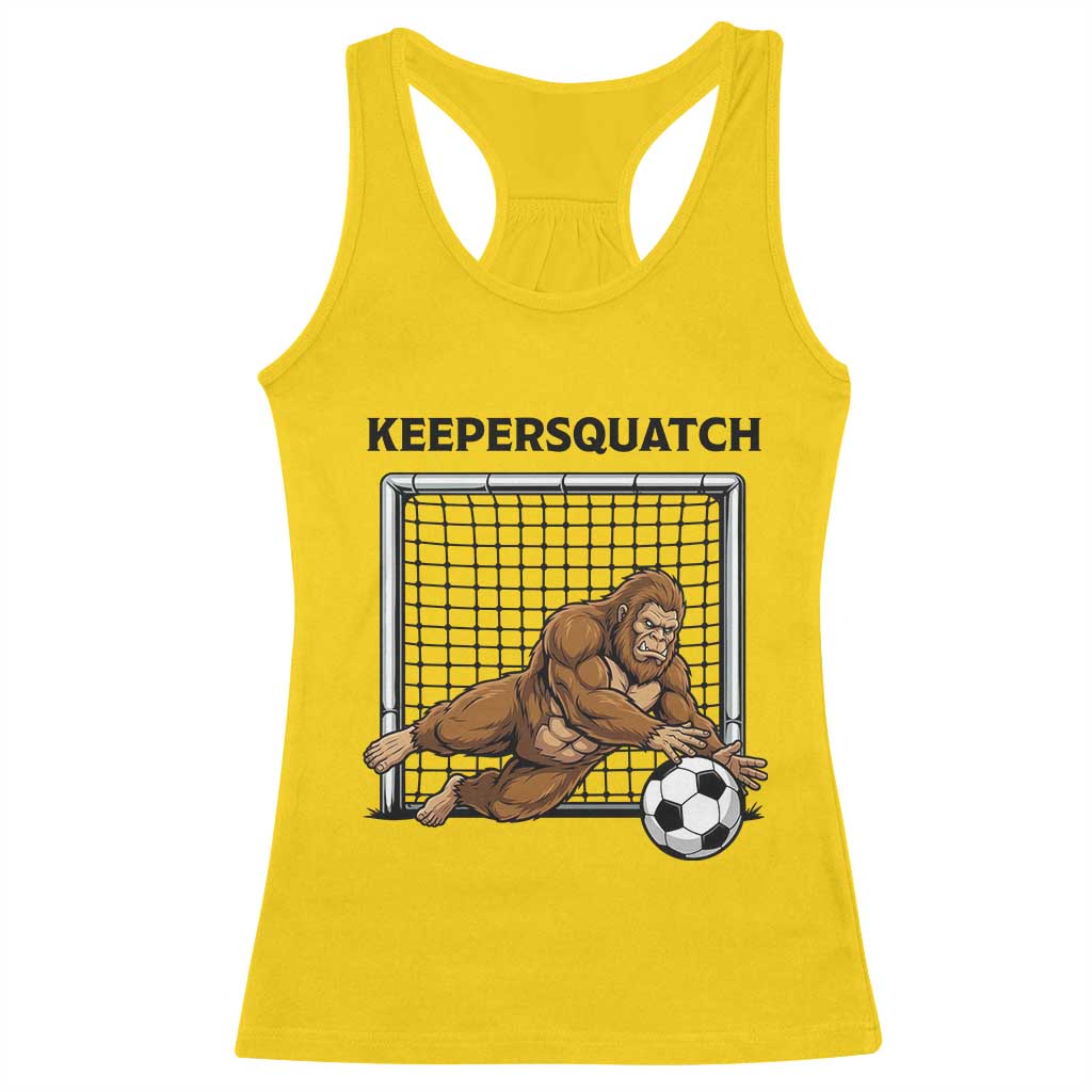 Funny Bigfoot Soccer Goalkeeper Racerback Tank Top Keepersquatch TS12 Daisy Print Your Wear