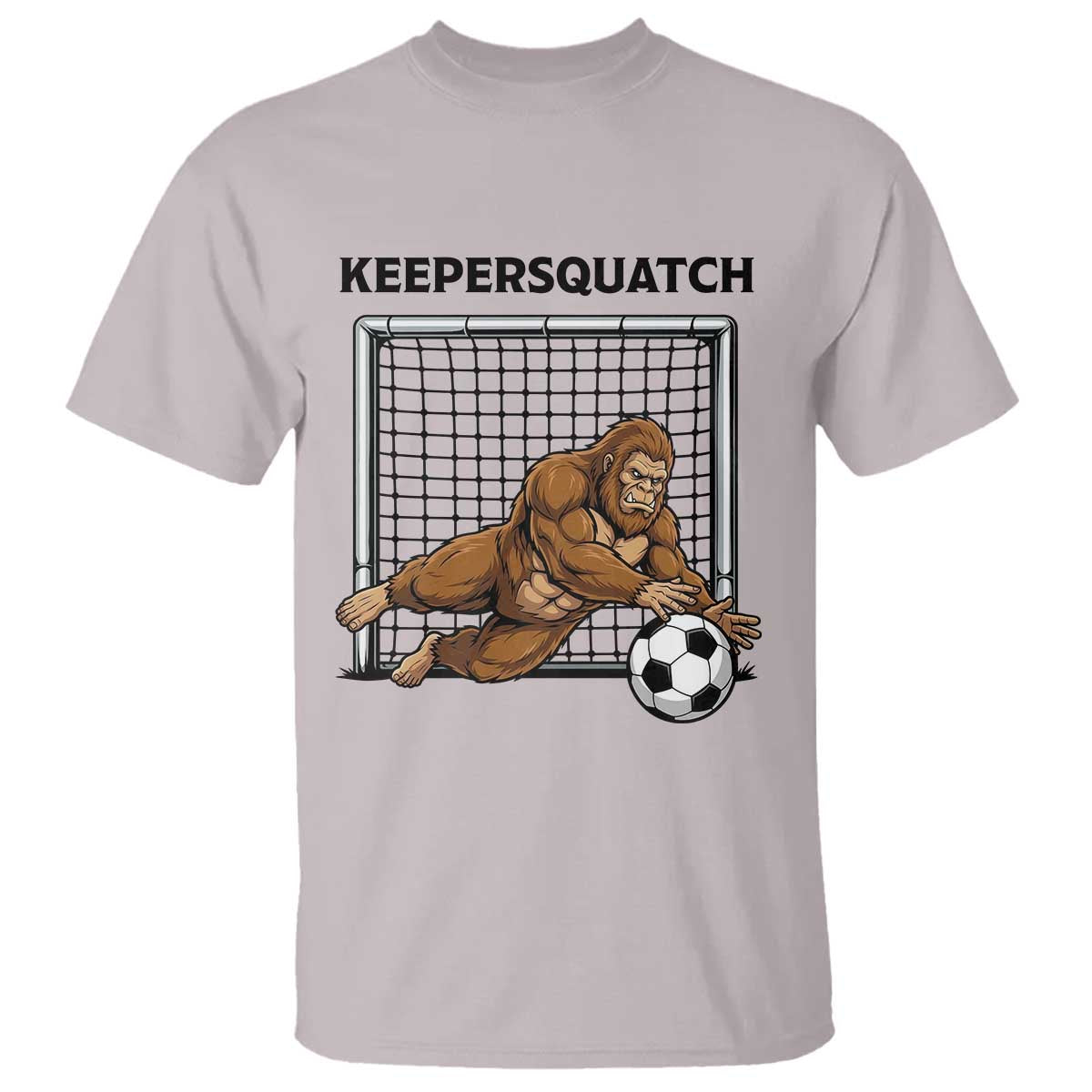 Funny Bigfoot Soccer Goalkeeper T Shirt Keepersquatch TS12 Ice Gray Print Your Wear