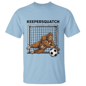 Funny Bigfoot Soccer Goalkeeper T Shirt Keepersquatch TS12 Light Blue Print Your Wear
