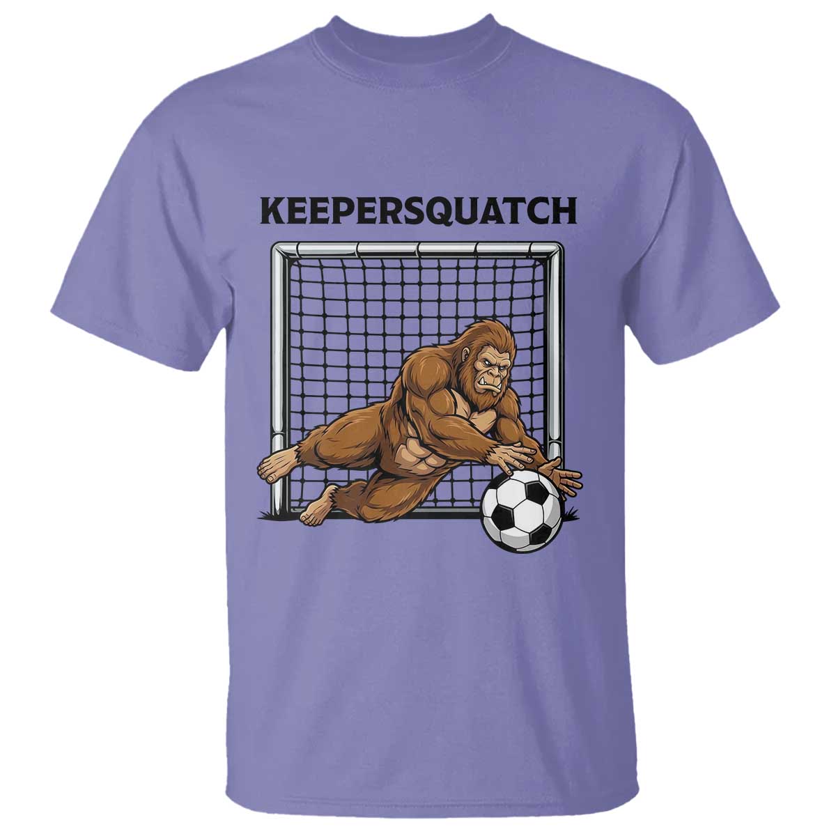 Funny Bigfoot Soccer Goalkeeper T Shirt Keepersquatch TS12 Violet Print Your Wear