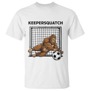 Funny Bigfoot Soccer Goalkeeper T Shirt Keepersquatch TS12 White Print Your Wear