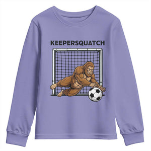 Funny Bigfoot Soccer Goalkeeper Youth Sweatshirt Keepersquatch TS12 Violet Print Your Wear