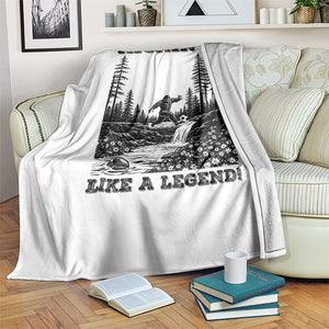Kickin It Like A Legend Throw Blanket Funny Bigfoot Soccer Player TS12 Print Your Wear