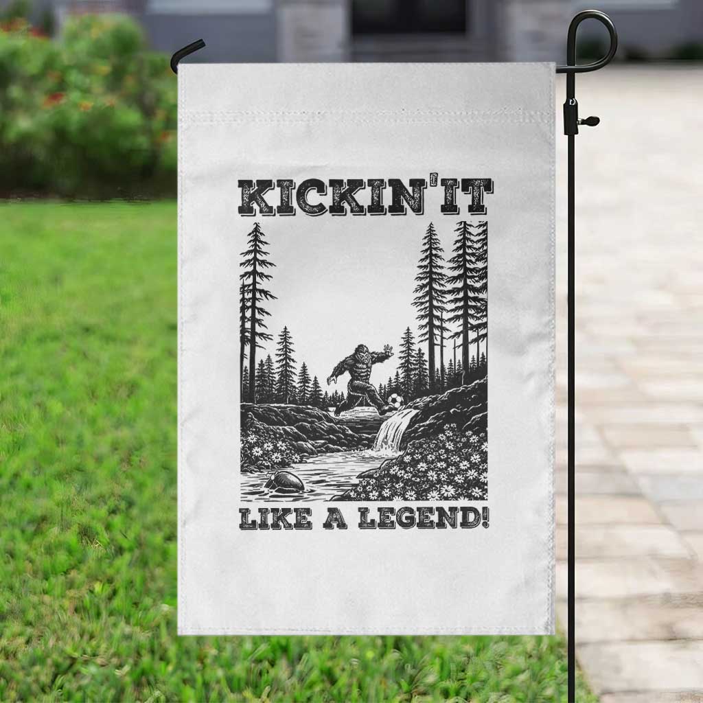 Kickin It Like A Legend Garden Flag Funny Bigfoot Soccer Player TS12 Print Your Wear