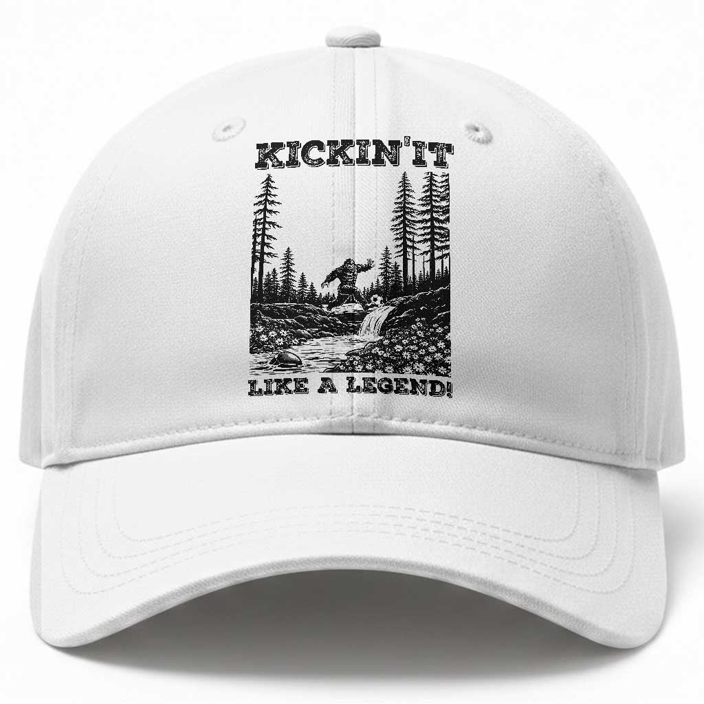 Kickin It Like A Legend Baseball Cap Funny Bigfoot Soccer Player TS12 Print Your Wear