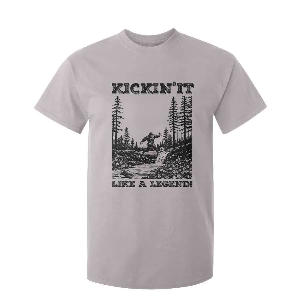 Kickin It Like A Legend T Shirt For Kid Funny Bigfoot Soccer Player TS12 Ice Gray Print Your Wear