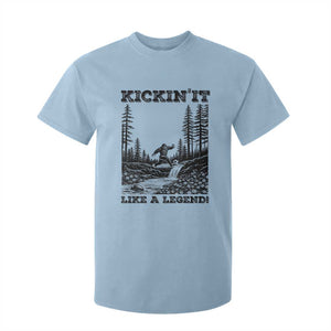 Kickin It Like A Legend T Shirt For Kid Funny Bigfoot Soccer Player TS12 Light Blue Print Your Wear